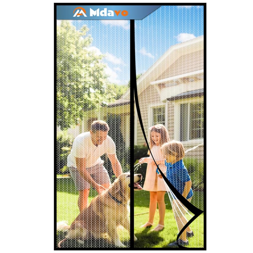 Magnetic Screen Door，Screen Door Mesh，Keep Bugs Out, Heavy-Duty Mesh Curtain,Pet and Kid Friendly, Works with Front Doors, Sliding Doors