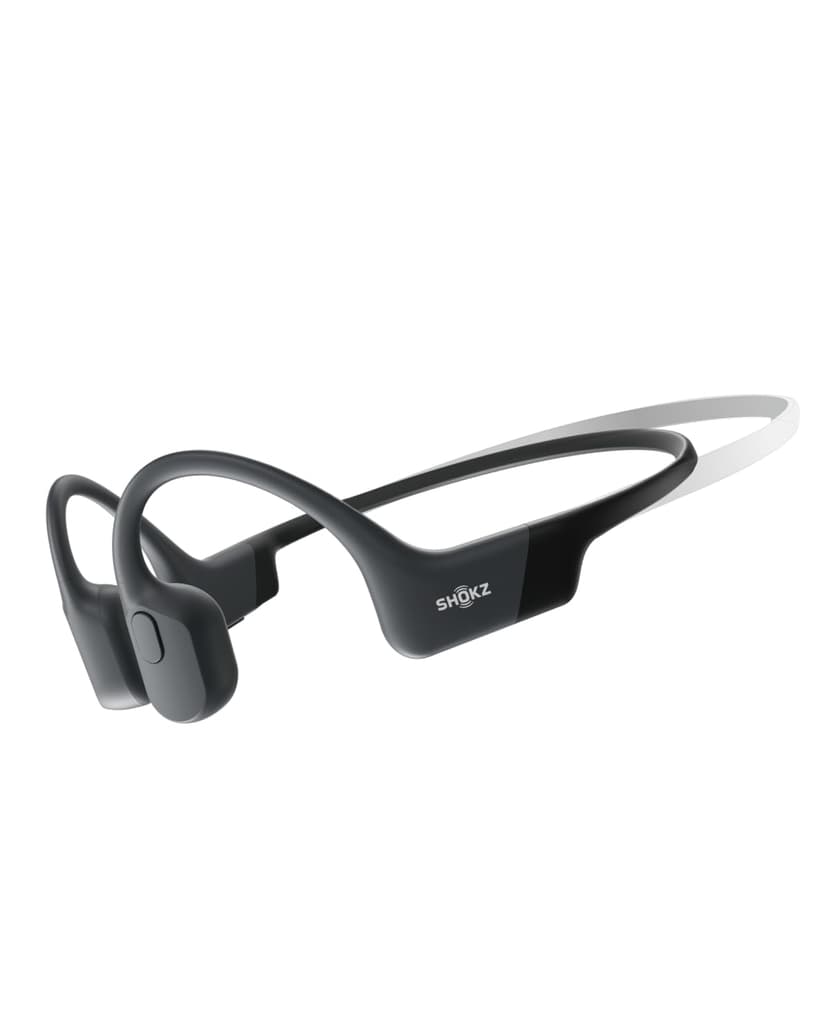 SHOKZ OpenRun Mini with USB-C Charging-Bone Conduction Headphones, Open-Ear Bluetooth Wireless Sport Headphones for Running & Workout, Sweat Resistant, Long 8H Playtime, Mic, with Hair Band - Black