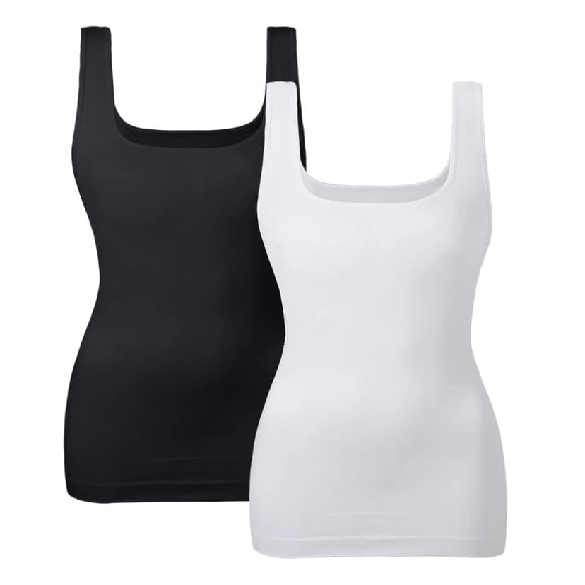 EUYZOU Women's Tummy Control Shapewear Tank Tops Seamless Square Neck Compression Tops Slimming Body Shaper Camisole
