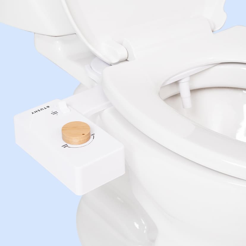 TUSHY Classic 3.0 Bidet Toilet Seat Attachment, Bamboo Knob | Non-Electric, Self Cleaning Water Sprayer, Adjustable Pressure Nozzle, Angle Control, Easy Home Installation