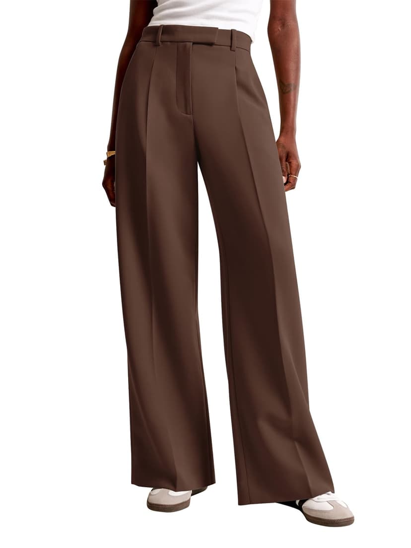 NIMIN Women Wide Leg Pants High Waisted Dressy Work Trousers Business Casual Palazzo Pants with Pockets