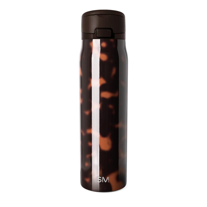 Simple Modern Mesa Loop Water Bottle with Covered Straw and Handle | 30oz Cup Holder Friendly Insulated Stainless Steel Bottles for Travel, Sports and School | Tortoise