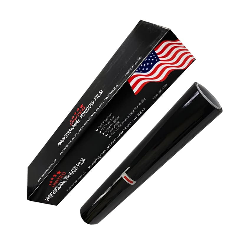 United Universal Black Window Tint Film 36" x 100' - 5% VLT 1Ply Dyed PET Car Tint Roll, Deep Black Privacy Film with 99% UV Block, Heat & Glare Control for Car, Truck, SUV & Home
