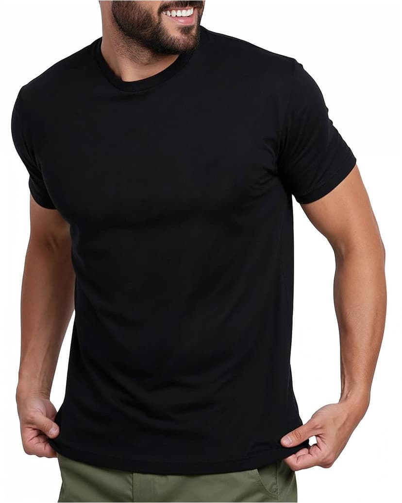 INTO THE AM Mens T Shirts Soft Cotton Blend Crew Neck Tee S - 4XL Athletic Fit Plain Casual T-Shirt for Men