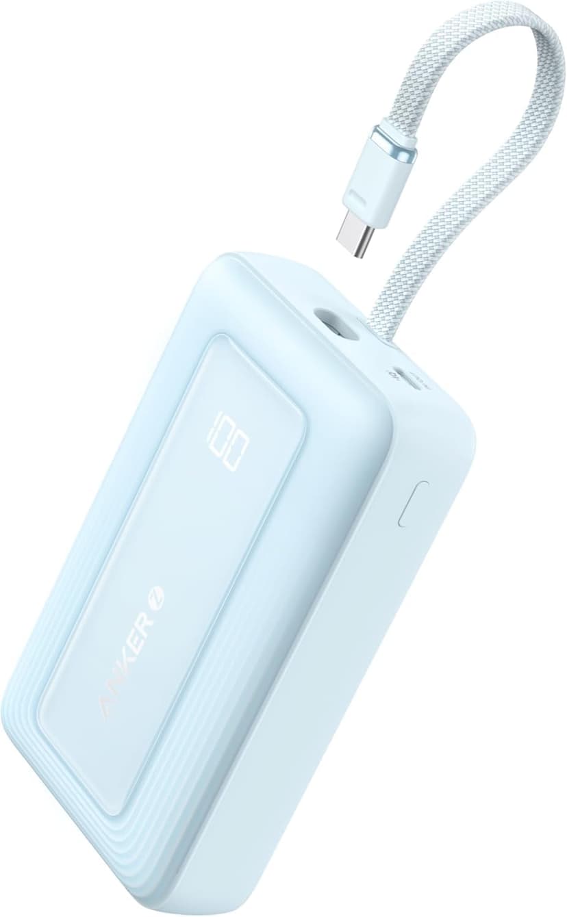 Anker Zolo Power Bank,20,000mAh 30W Portable Charger with Built-in USB-C | 20,000mAh High-Speed Portable Charger for iPhone 17 / 16 / 15 Series, Galaxy, and More