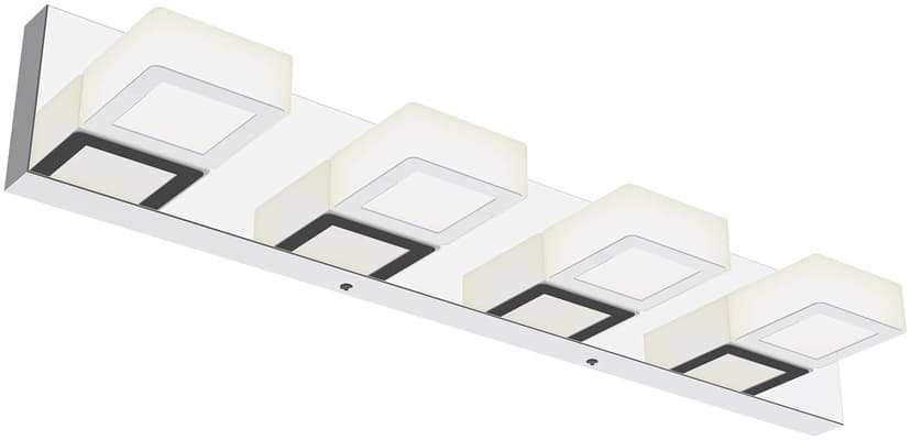 Ralbay Chrome Vanity Lights for Bathroom Adjustable Acrylic Chrome Modern LED Bathroom Vanity Lights Over Mirror (Natural White Light)