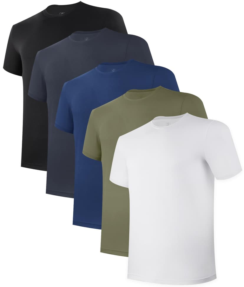 BAMBOO COOL Mens Undershirts Pack, Soft T Shirts for Men, Moisture Wicking | Stretchy Breathable Crew Neck Inner Shirt, Cooling Tees, Soft Comfort Fit, Stays tucked all day, Tagless, Casual & Sport