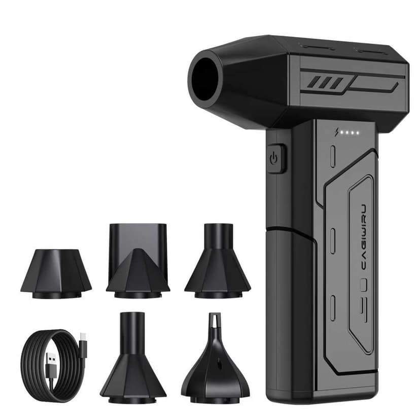 Compressed Air Duster,130000RPM Super Power Cordless Air Duster,Rechargeable Brushless Blower,3 Gear Adjustable Mini Blower with LED Light,Dust Remover for Computer/House/Outdoor/Car