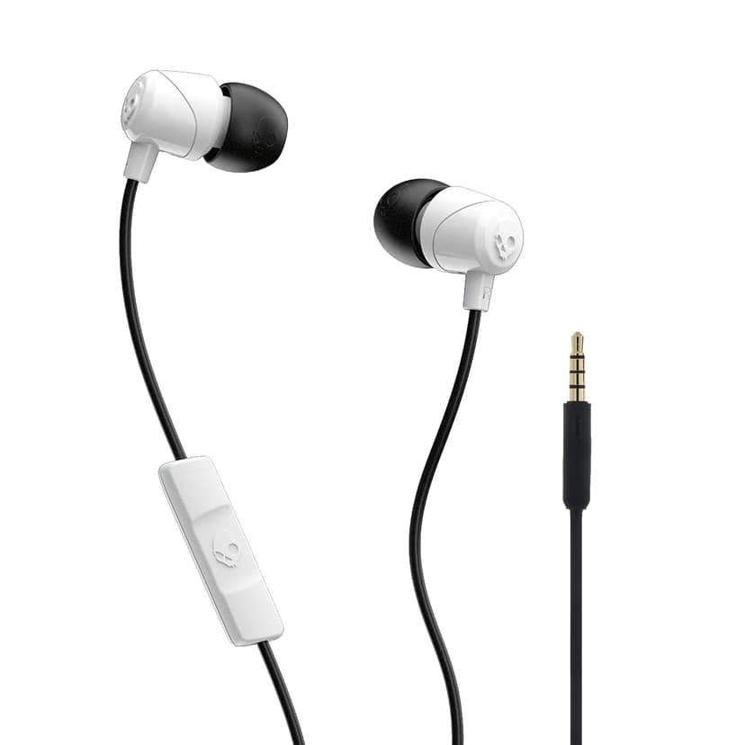 Skullcandy Jib Wired Earbuds with 3.5mm AUX Plug - White | 3.5mm Wired Earbuds, In-Ear Headphones, Noise Isolating Fit, In-Line Microphone Call and Track Control, Travel Ready