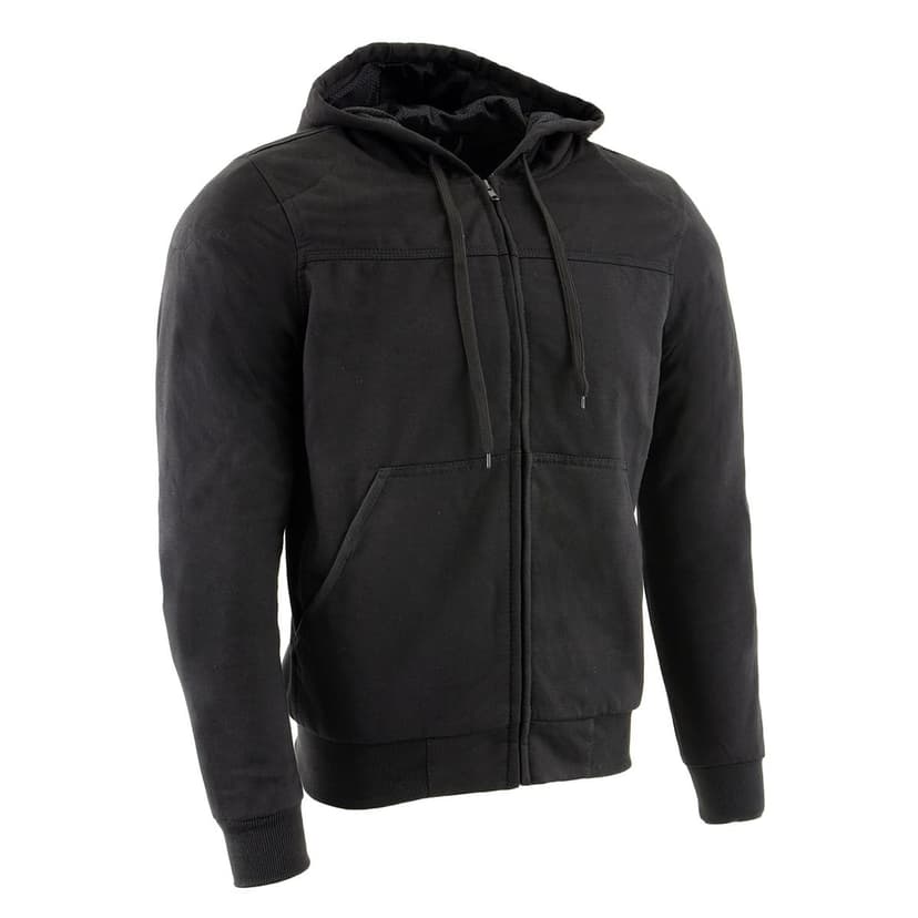 Milwaukee Leather Men's Streetguard Riding Hoodie - Aramid Reinforced with CE Shoulder and Elbow Armor - Large Black