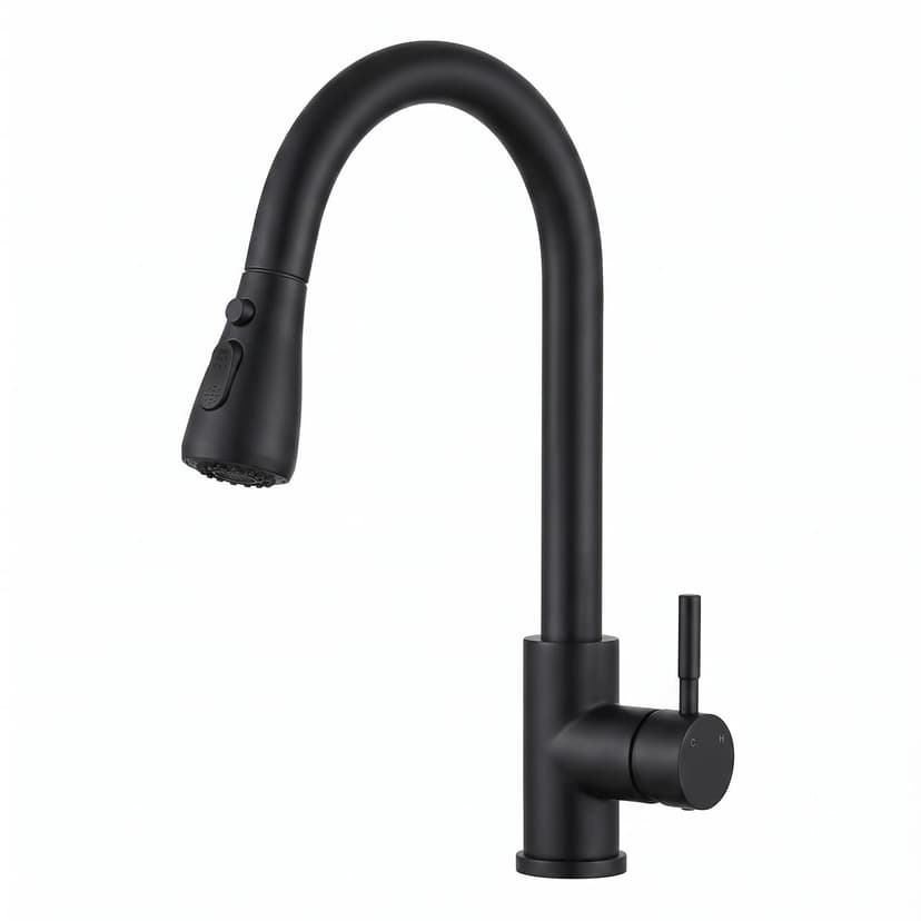 VFAUOSIT Black Kitchen Faucet with Pull Down Sprayer, High Arc Design | cUPC and CEC Certified, Lead-Free SUS304 Steel, 3 Spray Modes, 360° Swivel, Fingerprint-Resistant Finish, Ceramic Disc Valve