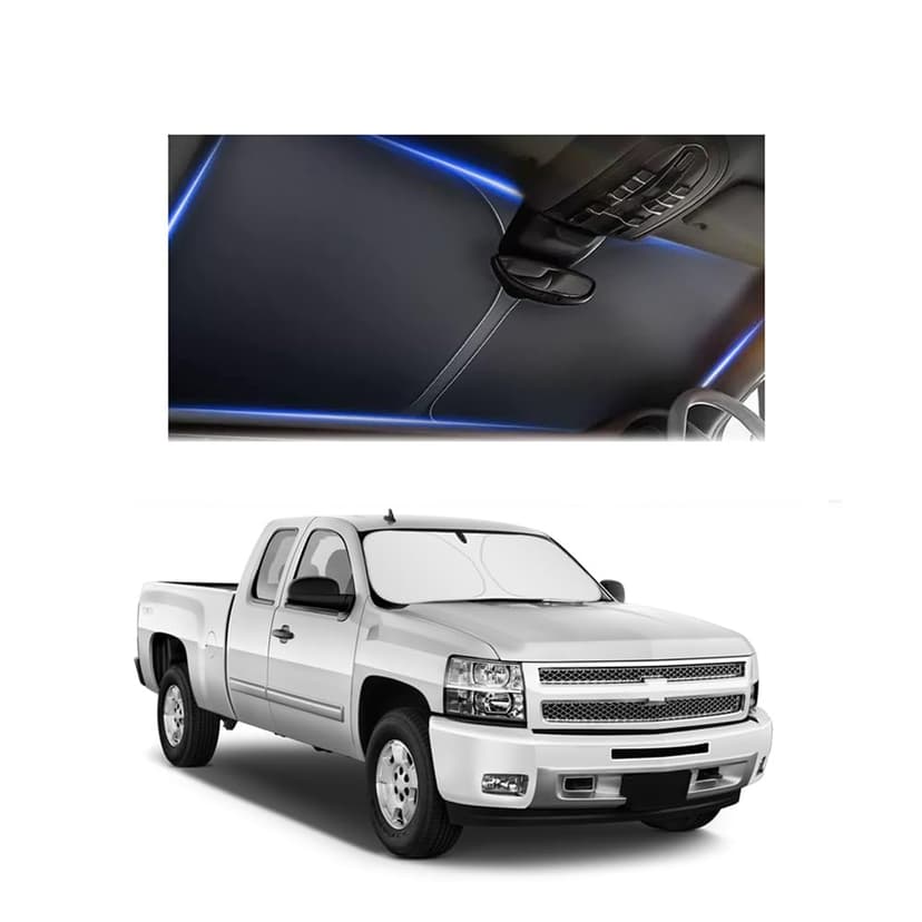300T Thickened Sunshade for Car Windshield,Windshield Sun Shade for Blocking 99% Sunlight & Heat,Summer Cars Essentials Sun Cover for Car Windshields Fits Small Truck,SUV (XL: 63x33 inch)