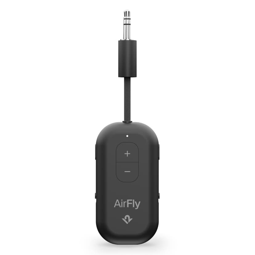 Twelve South AirFly Pro 2, Bluetooth Adapter, Pair 2 AirPods, Black | Pair 2 AirPods or Wireless Headphones – 3.5mm AUX Bluetooth Transmitter and Receiver for Cars, Boats, Treadmills, TVs & More