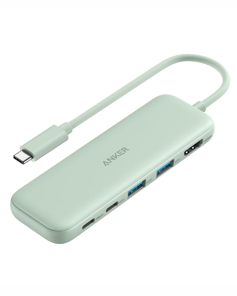 Anker USB C Hub, 5-in-1 USBC to HDMI Splitter with 4K Display | 85W Max PD, 1 Powered USB-C 5Gbps & 2 Powered USB-A 3.0 5Gbps Data Ports, for MacBook Pro, MacBook Air, Dell and More (Green)