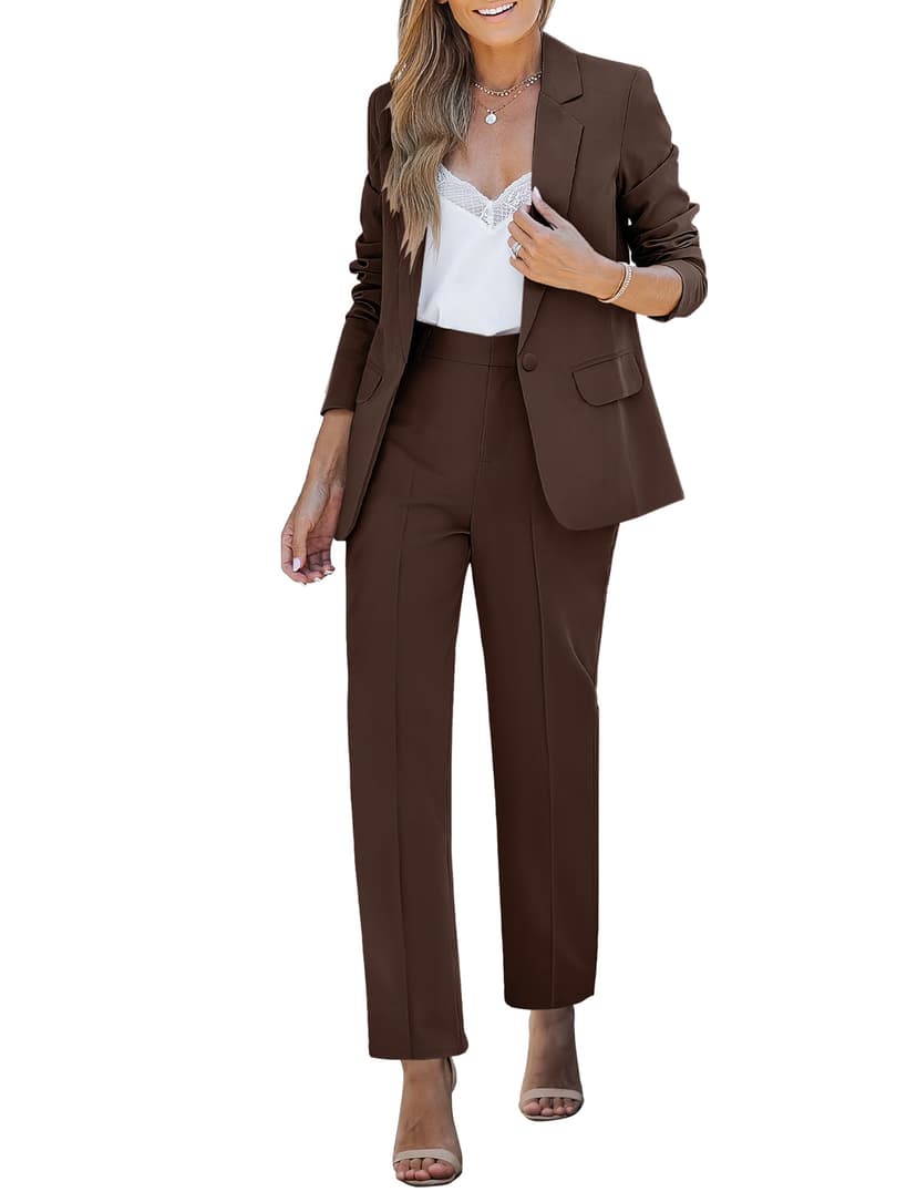 luvamia Women's Two Piece Sets Pants Suits Dressy Business Casual Outfits Professional Blazer Pantsuits Set Work Office