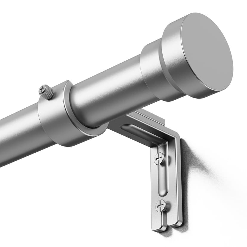 YaFex Curtain Rods 32-114 Inch, Heavy Duty 1 Inch Diameter Silver | Adjustable Length Curtain Rod for Windows, Long Window Treatment Rods, Modern Design, Easy Installation