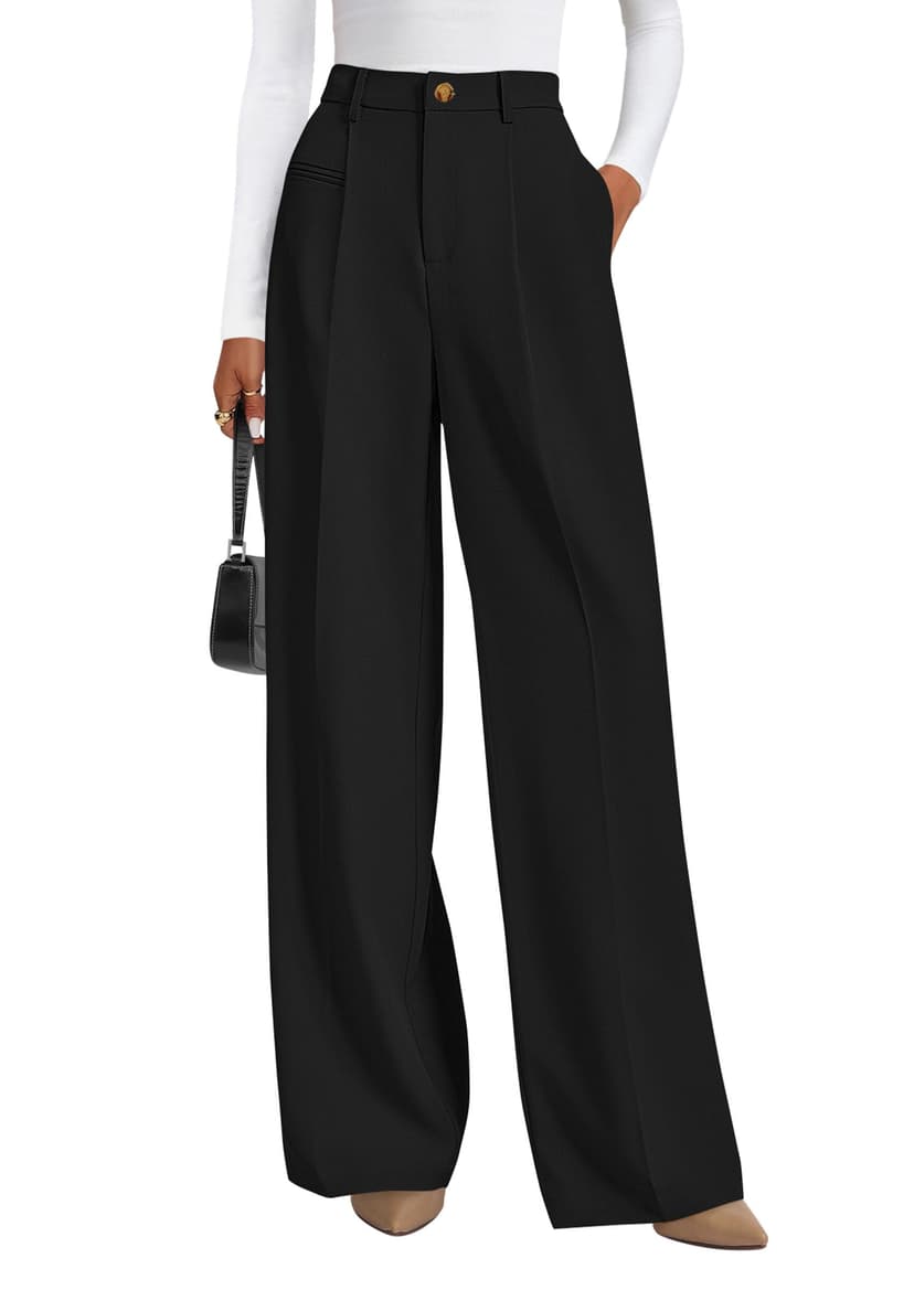 PRETTYGARDEN Womens Wide Leg Dress Pants 2026 Business Casual Flowy Work Palazzo Pants High Waisted Slacks Trousers