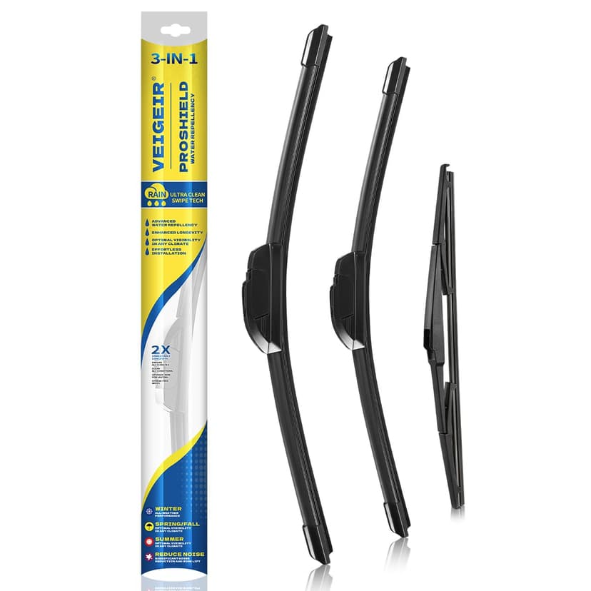 3 Pack Windshield Wiper Blades Compatible With Toyota RAV4 2019-2022, Mazda 5 2015 2014 2013 2012 2011 2010-2006 Front Rear Original Equipment Automotive Replacement Blades Set For My Car - 26"16"12"