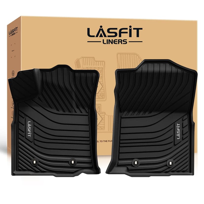 LASFIT Front Mats Fit for Tacoma 2016-2023 (Only Fit AutoTran & 1st Row) | Custom Fit All Weather Protection Durable TPE Floor Liners for 2024 2025 2026 Tacoma Accessories Front 1st Row Row Car Mats