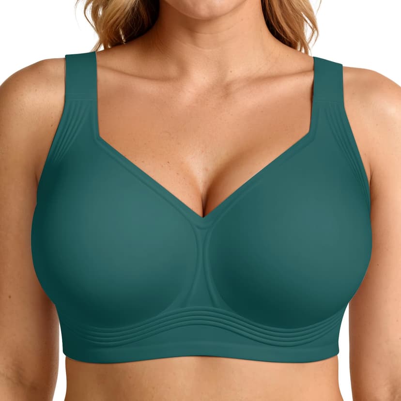 LetsJoli Bras for Women Supportive Wireless Push Up Bra Full Coverage No Underwire Seamless Plus Size for Older Women