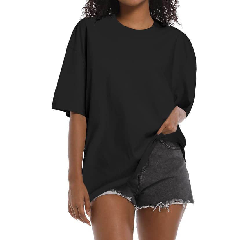 SnowElve Womens Washed Vintage Oversized T-Shirt Baggy Workout Tops Short Sleeve Cotton Tshirts Streetwear Boyfriend Tee