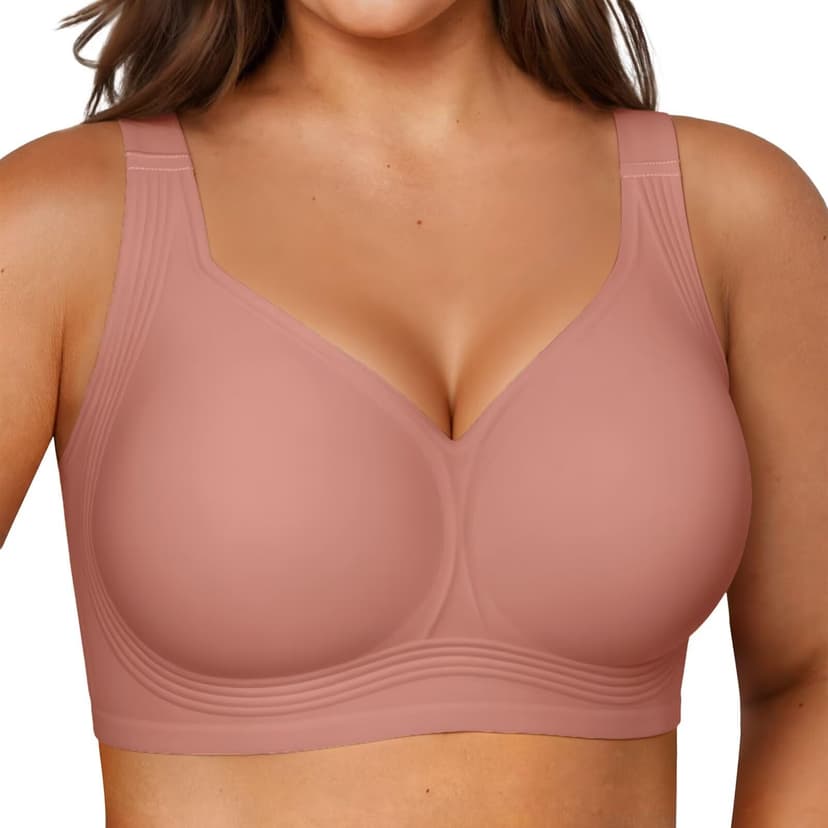 Vertvie Jelly Bras for Women No Underwire Minimizer Support | Plus Size Older Lift, Full Coverage & Smoothing Back, Push Up, Separation & Supportive, Soft Comfy Seamless Wireless Bralette