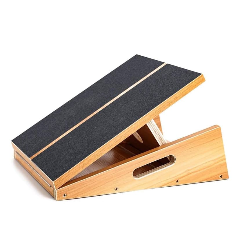 StrongTek Wooden Slant Board, Adjustable Incline, Side Handles, Non-Slip | Standard and XL Sizes, Full or Partial Non-Slip Surfaces, Side Carry Handle, Calf and Ankle Stretching, Squats and Rehab