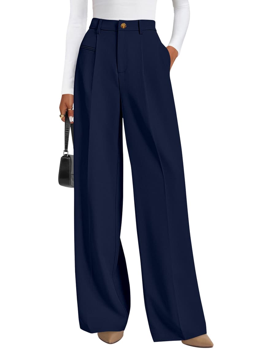 PRETTYGARDEN Womens Wide Leg Dress Pants 2026 Business Casual Flowy Work Palazzo Pants High Waisted Slacks Trousers