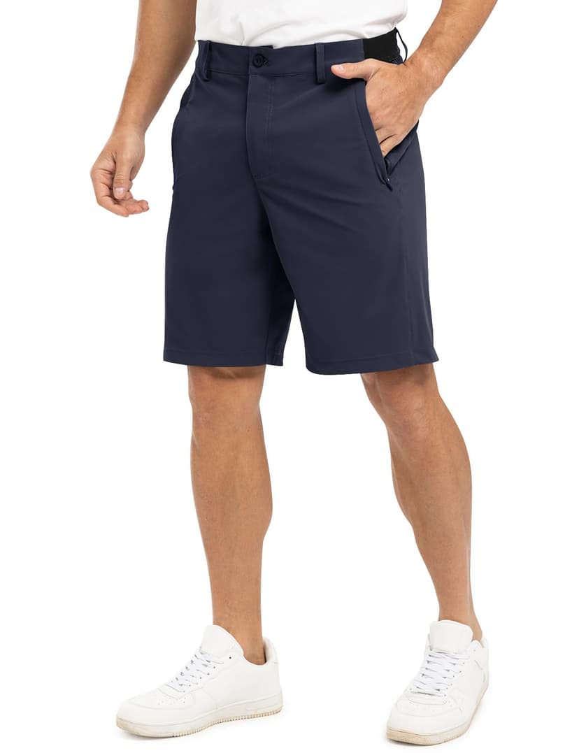 TBMPOY Men's 9" Golf Shorts Stretch Quick Dry Casual Dress Shorts Flat Front Lightweight for Work Business Travel