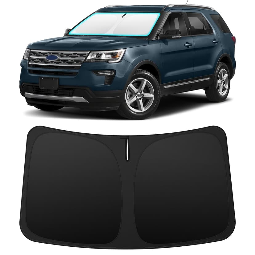INSAUTO Custom Fit Windshield Sun Shade Accessories for Ford Explorer 2011-2019, Foldable Front Window Sunshade, UV & Heat Reflector, Keeps Interior Cool, Includes Storage Bag
