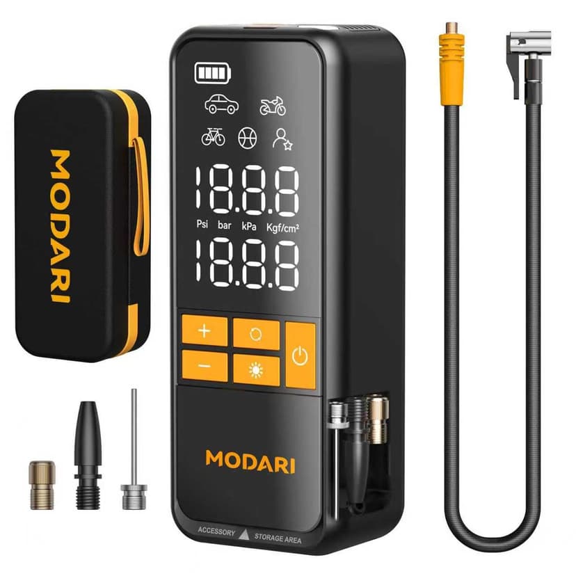 Tire Inflator Portable Air Compressor, Up to 160 PSI Car Tire Inflator, Cordless Air Pump, Portable Tire Pump with Gauge - Portable Tire Inflators for Car, Light Pickup, Bike and More