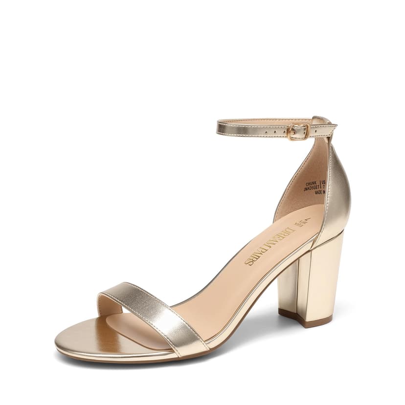 DREAM PAIRS Women's Comfort Block Heel Sandals | Open Toe Adjustable Ankle Strap Chunky Dress Heels, Fashion Heeled Sandals for Prom, Wedding Guest and Formal Events