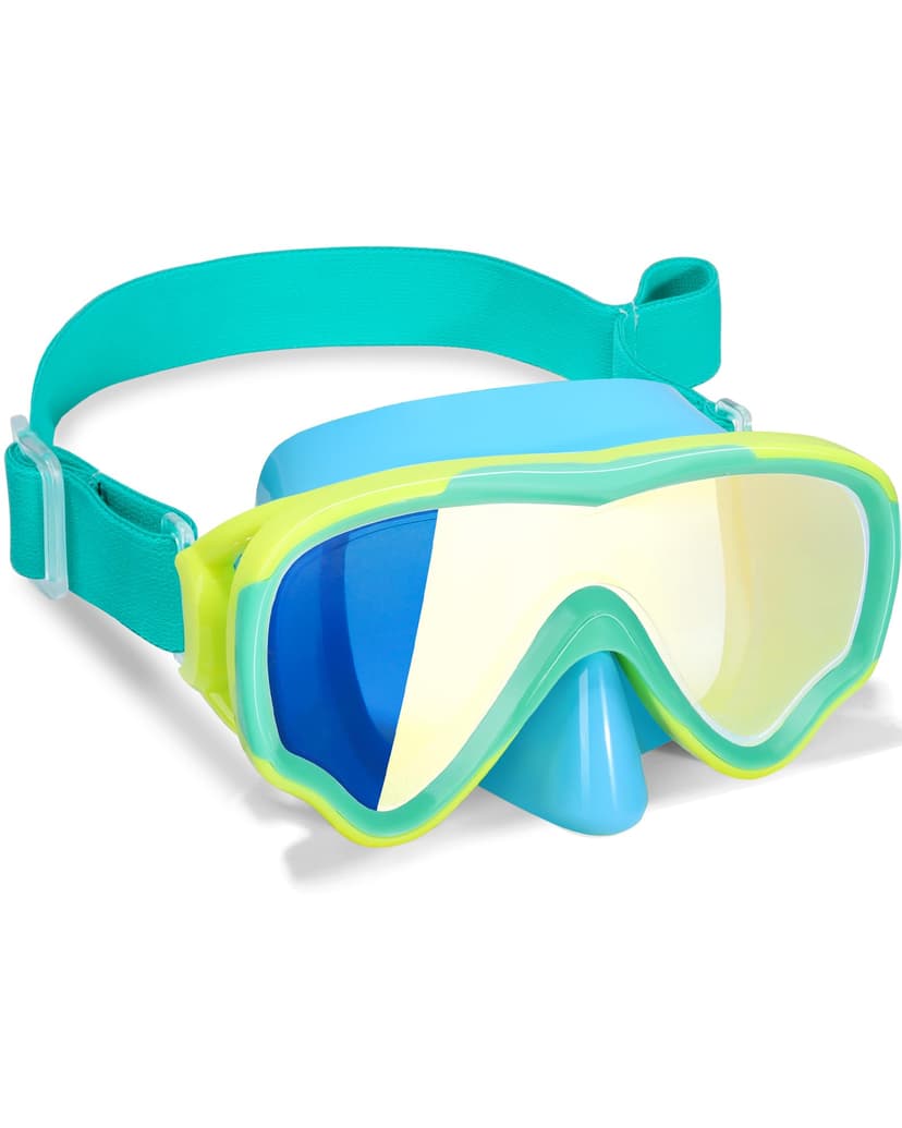 ITOWE Kids Swim Goggles with Fabric Strap for Kids 3-15, Leak Proof Swimming Goggles Nose Cover 180° Clear View