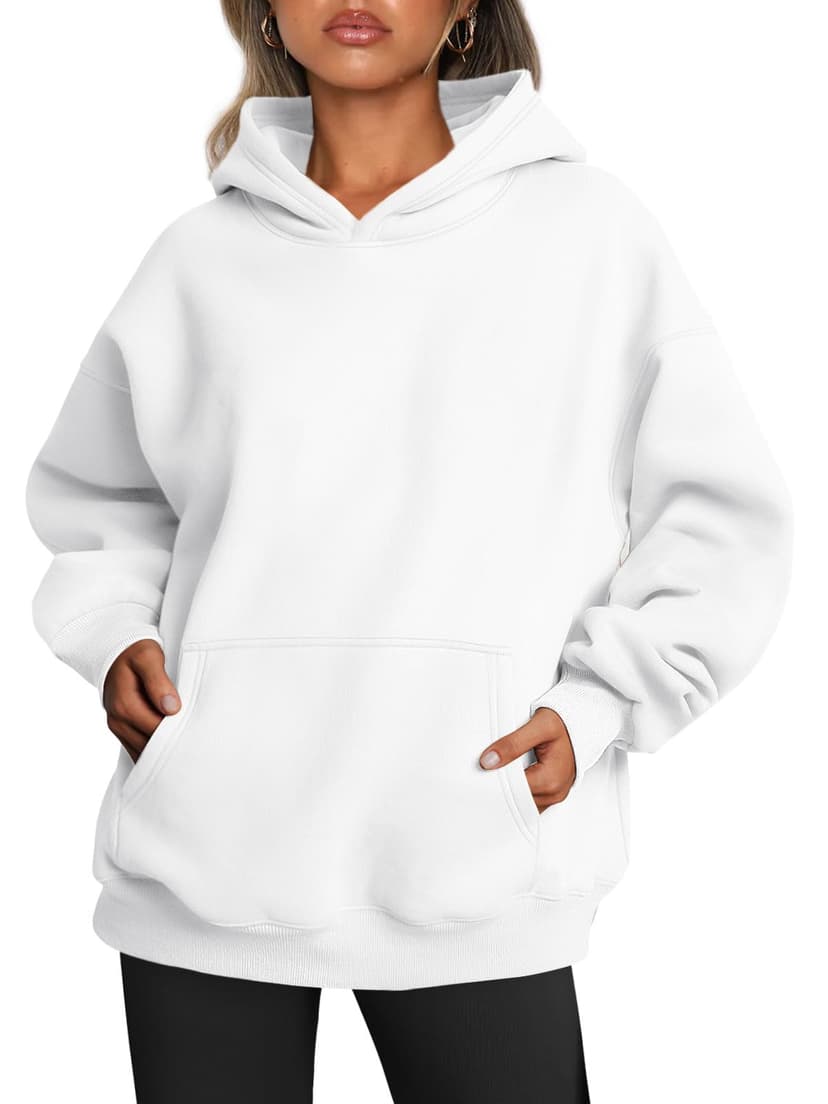 Trendy Queen Womens Hoodies Oversized Sweatshirt | Cozy Fleece Sweaters, Basic Pullover Shirts, Large Kangaroo Pocket, Seamless Daily Outfit Match