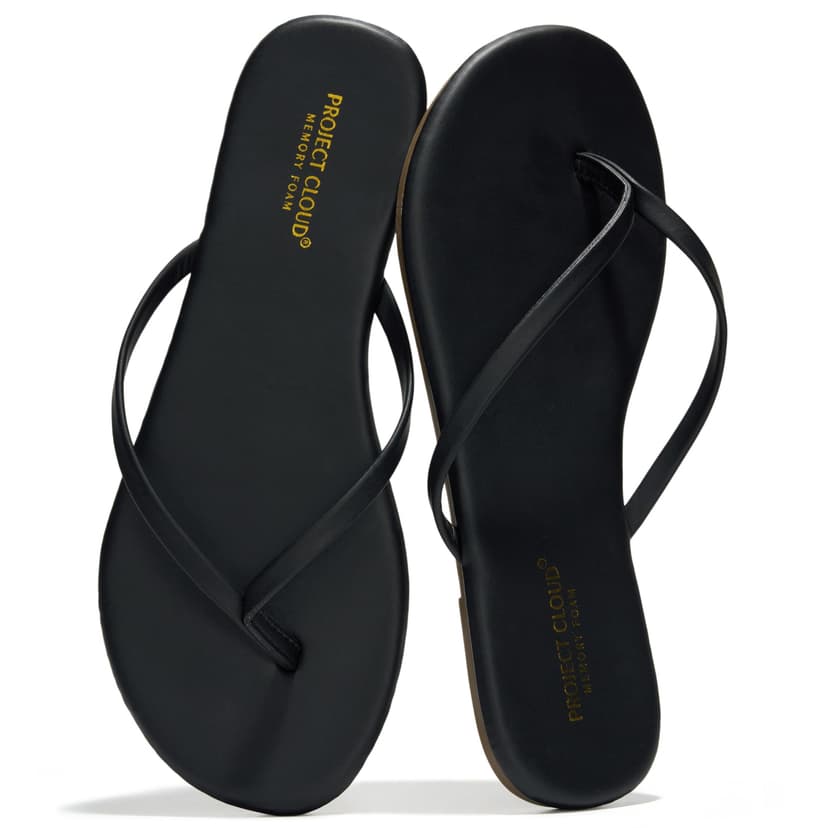 Project Cloud Flip Flops for Women Footwear- Lightweight and Memory Foam Insole Sandals for Women 2026 - Durable Non-Slip Beach Essentials Flats for Women Sandals (Foundations)