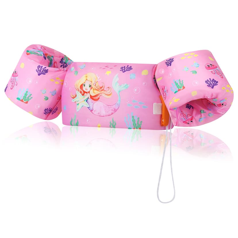 MoKo Swim Arm Band for Kids 20-30-40-50lbs, Toddler Swim Vest Cute Cartoon Swimming Wings Pool Floats Sleeve Children Water Sports Learning Swim Training Equipment, Pink Mermaid