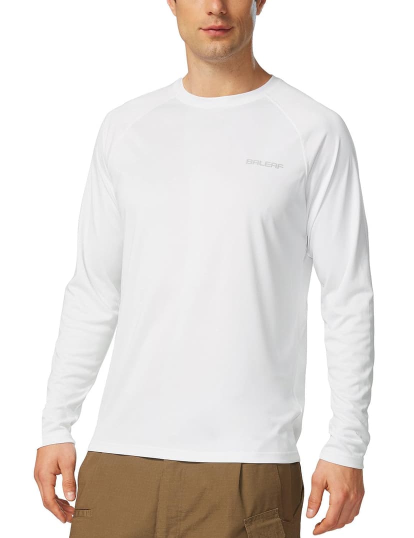 baleaf Mens UPF 50+ Sun Protection Shirts Long Sleeve Rash Guard, Quick Dry 4-Way Stretch for Fishing Swimming Surfing
