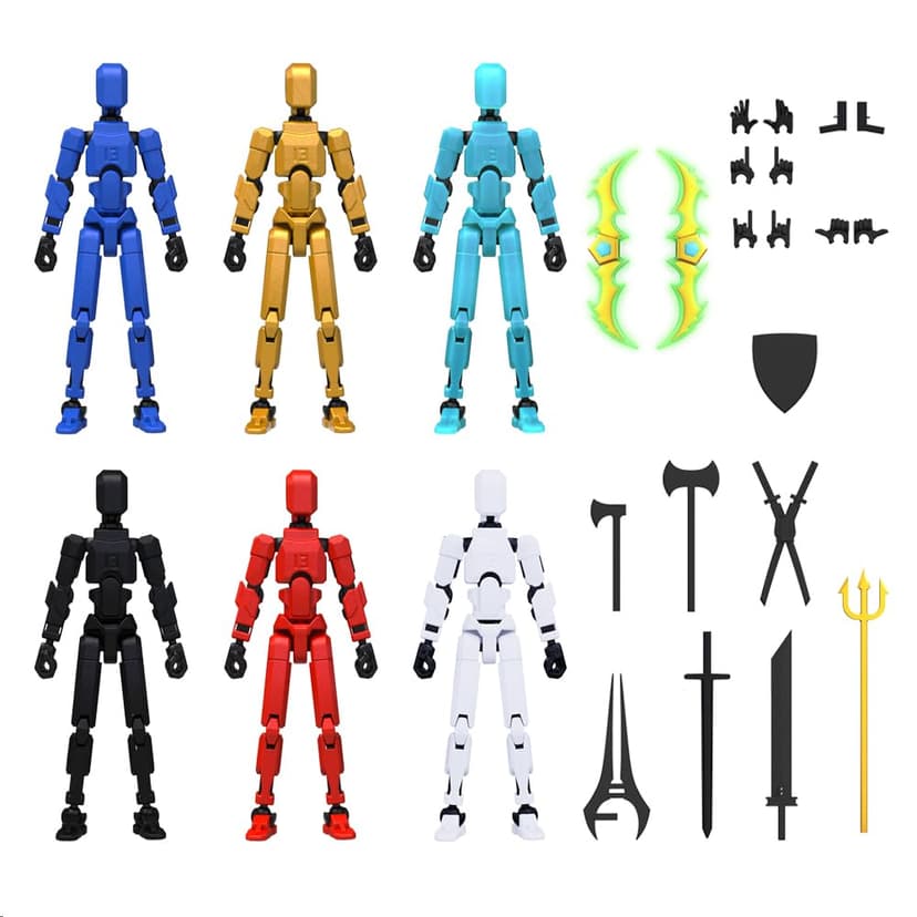 MerryXD 6 Pack Assembly Completed T13 3D Action Figure,Dummy Nova Titan Lucky 13 Action Figure 3D Printed Multi-Jointed Movable Toy