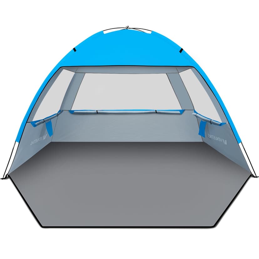 Venustas Beach Tent Sun Shelter for 3/4/6/8 Person, UPF 50+ UV Protection Beach Canopy, Lightweight and Easy Setup Cabana, Portable Shade Tent