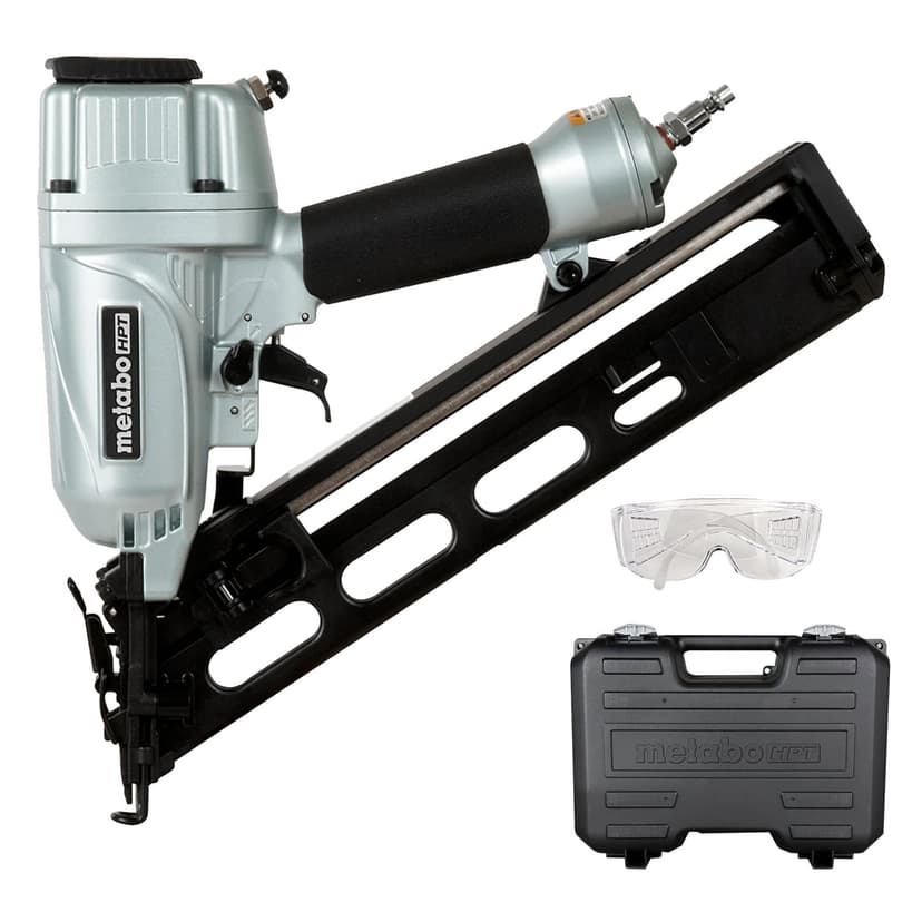 Metabo HPT 15 Gauge Angled Finish Nailer, Selective Actuation, NT65MA4 | Pneumatic Power Tool, Air Duster Included, 1-1/4 to 2-1/2 in Fasteners, Crown & Base Molding Applications