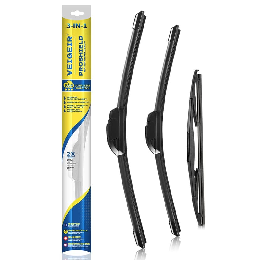 3 Pack Windshield Wiper Blades Compatible With 2009-2020 Honda Fit Original Factory Quality Front Rear Wipers Blade Set for My Car - 28" 14" 14"