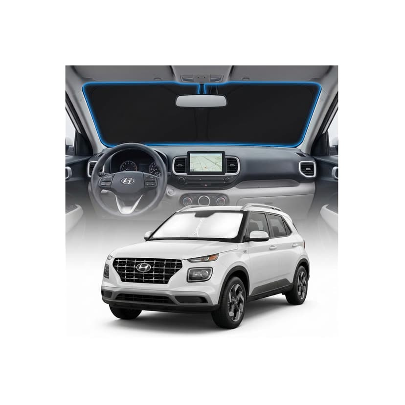 for Hyundai Venue Sun Shade Windshield Cover - Custom Fit Outlander Accessories 2020-2024 2025 Sunshade Foldable UV Protection & Heat Shield Sun Visor Accessories