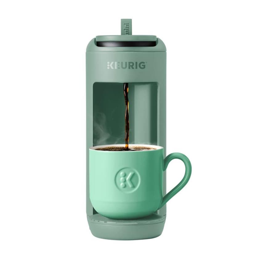 Keurig K-Mini Mate Single Serve K-Cup Pod Coffee Maker, Brews Up to 12 oz Cup, Compact Portable Coffee Machine for Small Spaces, Great for Dorms & Offices, Glamping Green