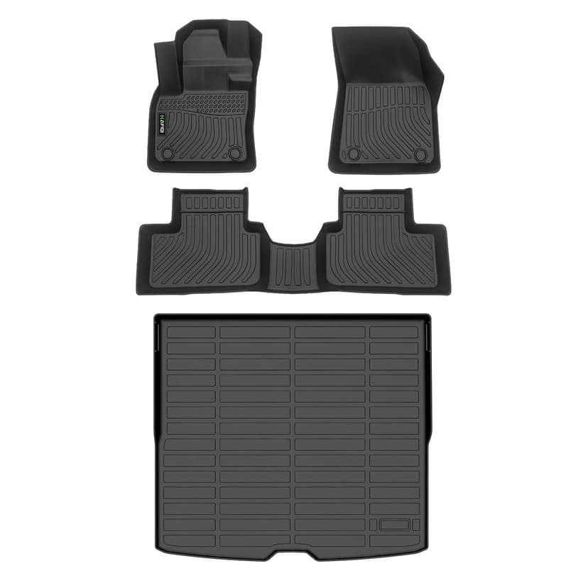 HAFIDI Floor Mats & Cargo Liner for Volvo XC40 2019-2026(Not for Recharge) | Custom Fit, All Weather Protection, Non-Slip, Automotive Floor Liners, Raised Edge, Full Set Accessories, TPE, Black
