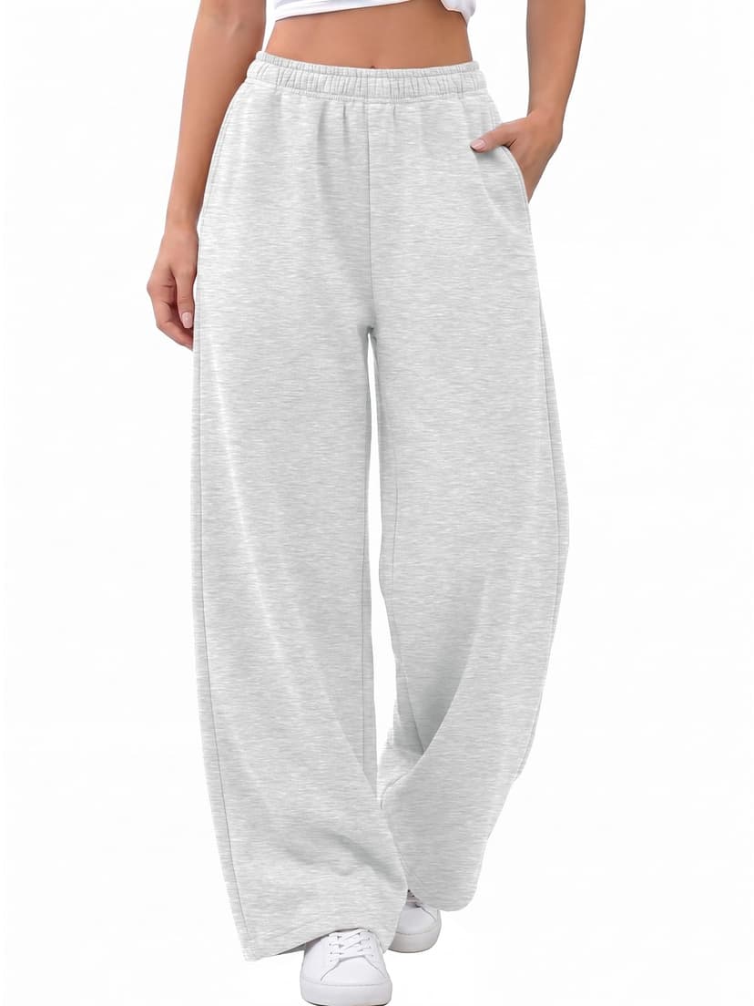 Trendy Queen Womens Wide Leg Fleece Lined Fall Sweatpants | Baggy Lounge Sweat Pants Fashion Casual Joggers Comfy Winter clothes outfits