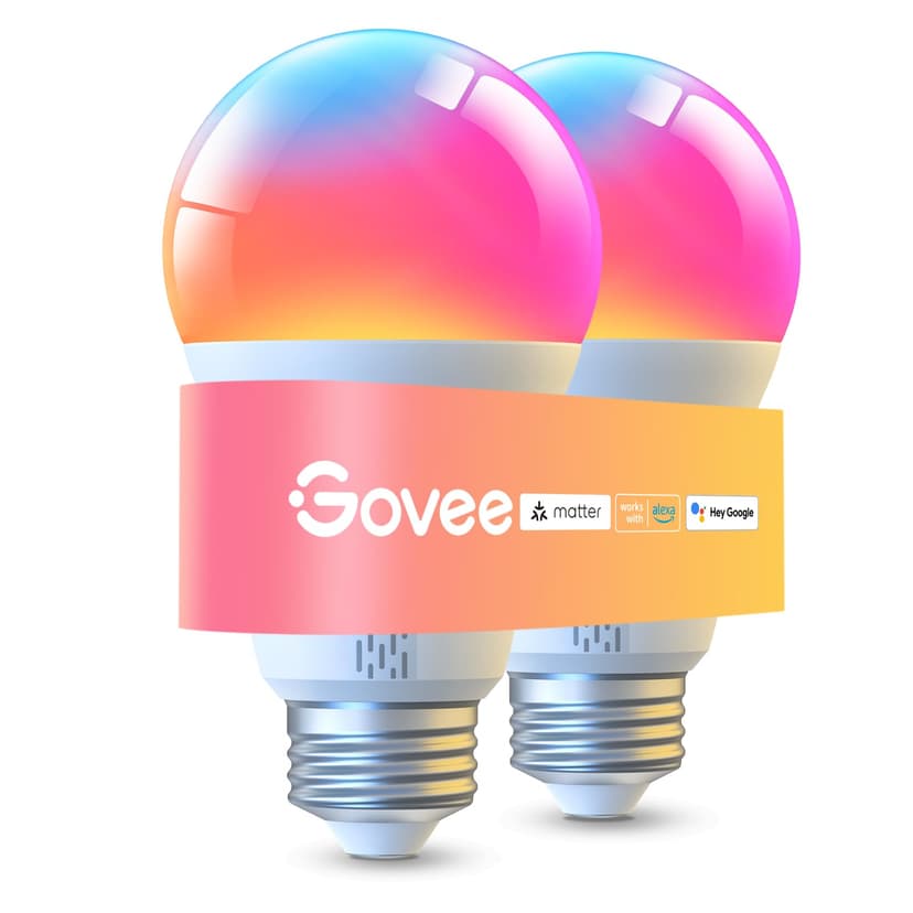 Govee LED Smart Light Bulbs, 1000LM RGBWW A19 75W E26 Base 2 Pack | Color Changing Light Bulb, Work with Matter Alexa and Google Assistant, Smart Bulbs for Bedroom, Living Room