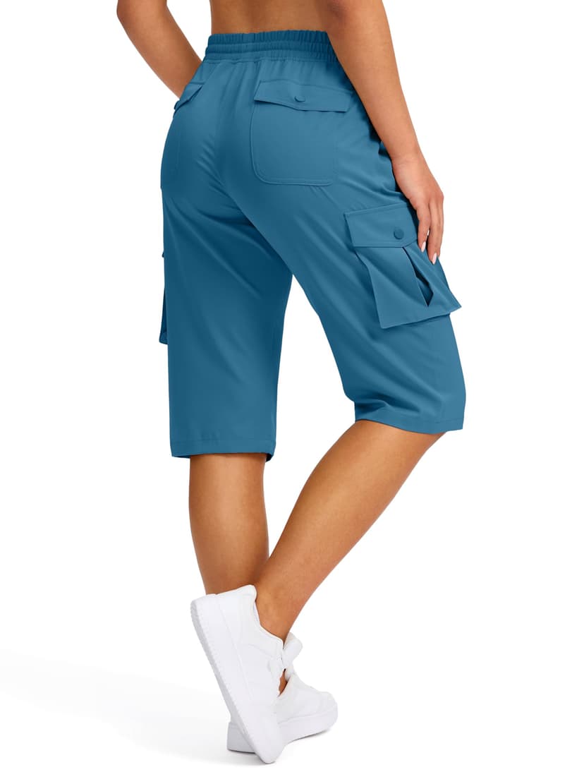 Viodia 15" Long Shorts for Women Hiking Cargo Bermuda Shorts Lightweight Knee Length Capris for Summer Travel Fishing