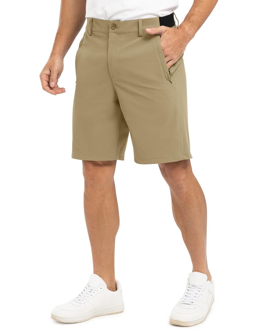 TBMPOY Men's 9" Golf Shorts Stretch Quick Dry Casual Dress Shorts Flat Front Lightweight for Work Business Travel