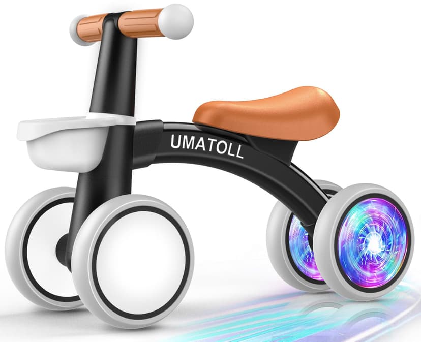 Umatoll Colorful Lighting Baby Balance Bike Toys for 1 Year Old Boys Gifts, Adjustable Seat Baby Walker, One Year Old Boy Birthday Gifts, 12-24 Months Toddler First Ride on Toys