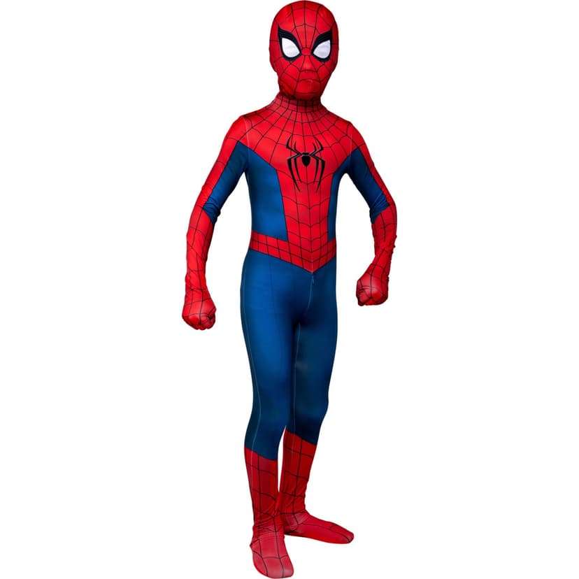 MARVEL Spider-Man Brand New Day Official Youth Zentai Halloween Costume-Deluxe Two-Way Stretch Spandex with Zippers Openings